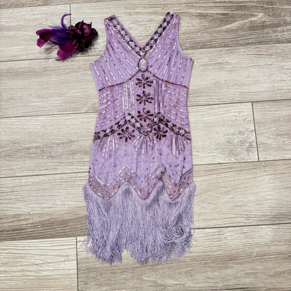 DANCE FLAPPER STYLE TAP COSTUME SIZE 9/10 - Picture 2 of 11